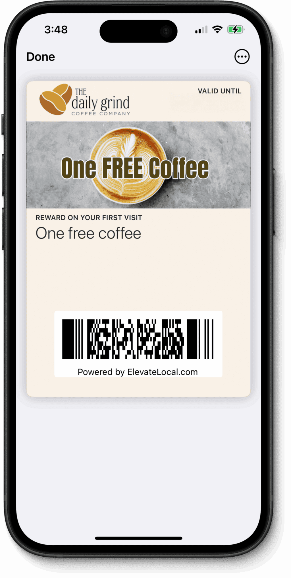 iphone digital coupon card